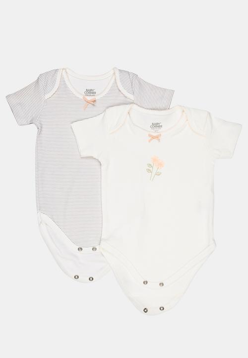 Baby Corner - 5 Pack Short Sleeve Bodysuit Multi-colour