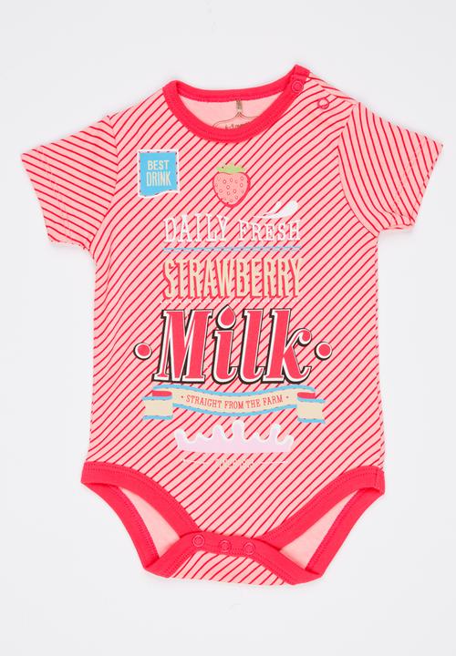 Soobe - Short Sleeve Printed  Bodysuit Mid Pink