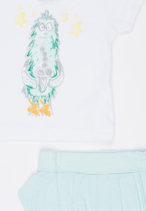 Baby Corner - 2 Piece T-shirt Short Set Multi-colour