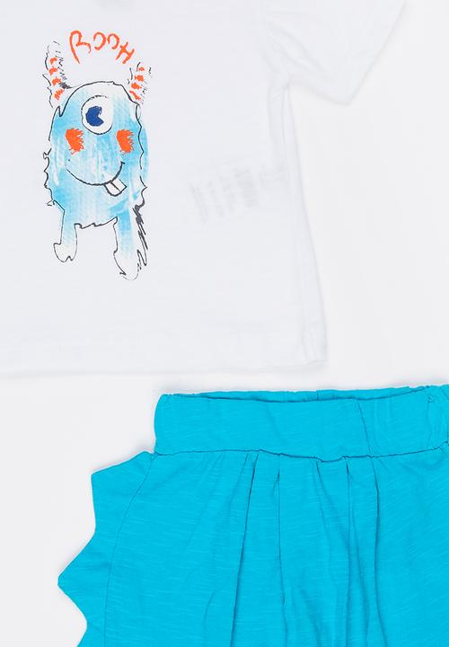 Baby Corner - 2 Piece T-shirt Short Set Blue