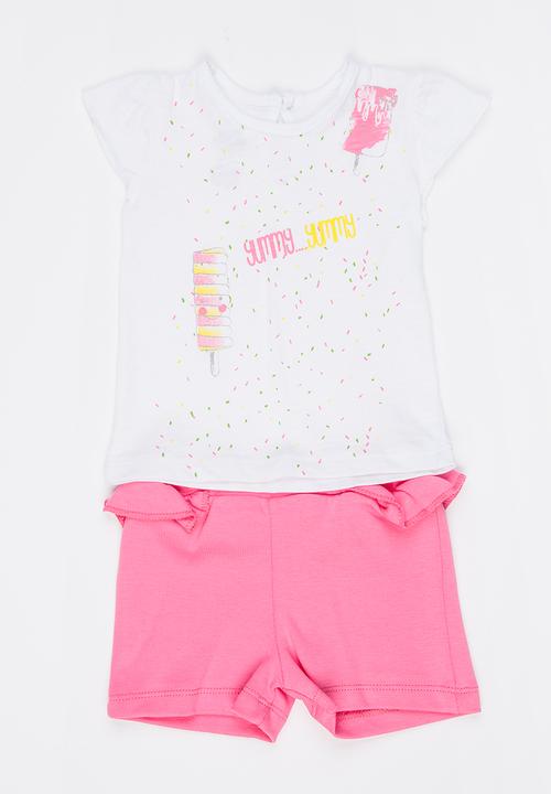 Baby Corner - 2 Piece T-shirt Short Set Multi-colour