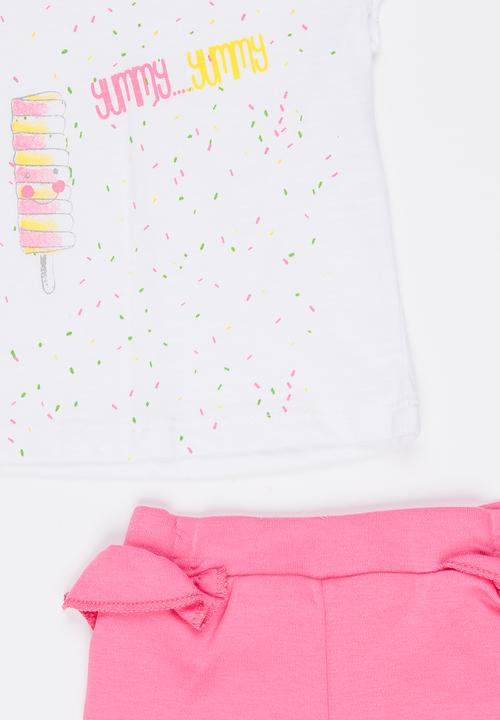 Baby Corner - 2 Piece T-shirt Short Set Multi-colour