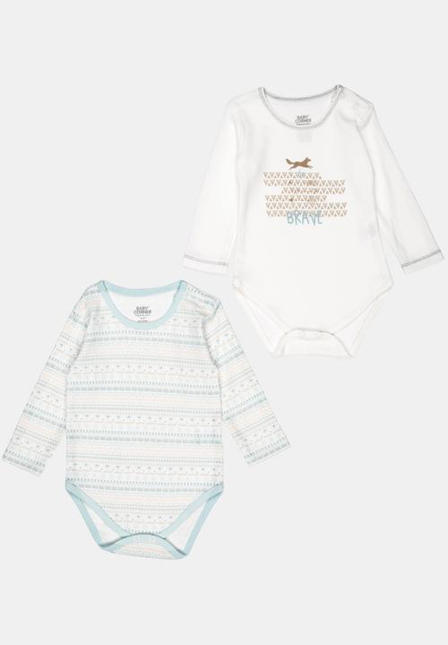 Baby Corner - 2 Pack Long Sleeve Bodysuit Multi-colour