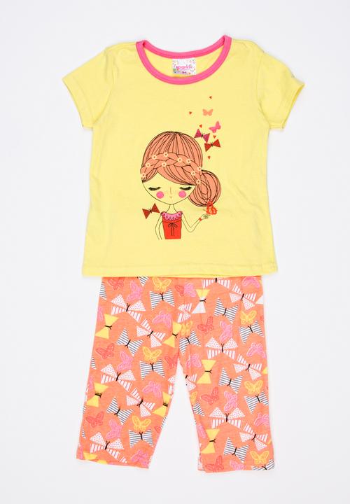 Twin Clothing - Butterfly Pj Set Yellow