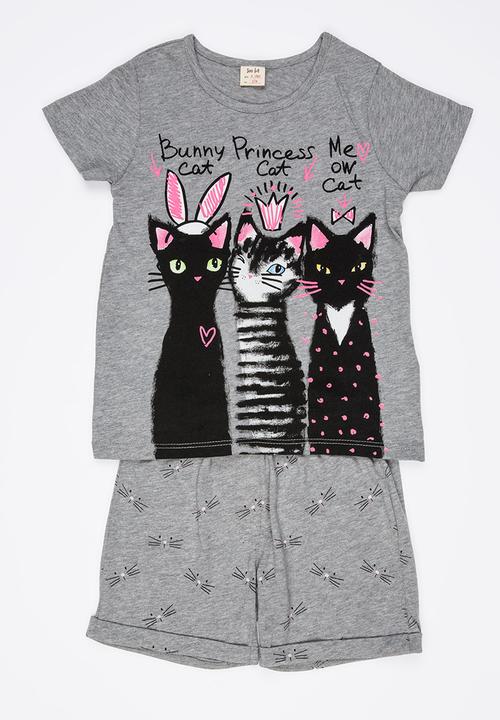 Soobe - Knitted Top And Pants Set Grey