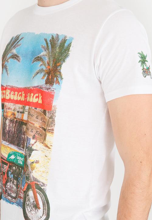 Brave Soul - Groove Printed Tee White