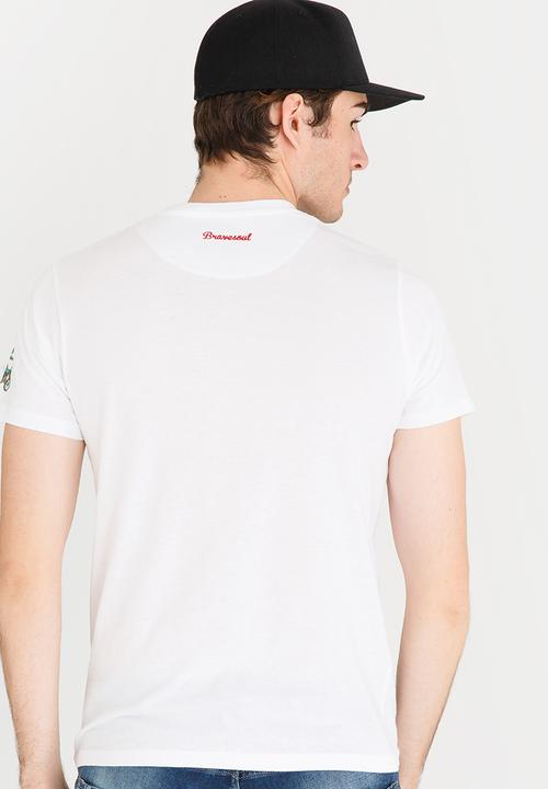 Brave Soul - Groove Printed Tee White