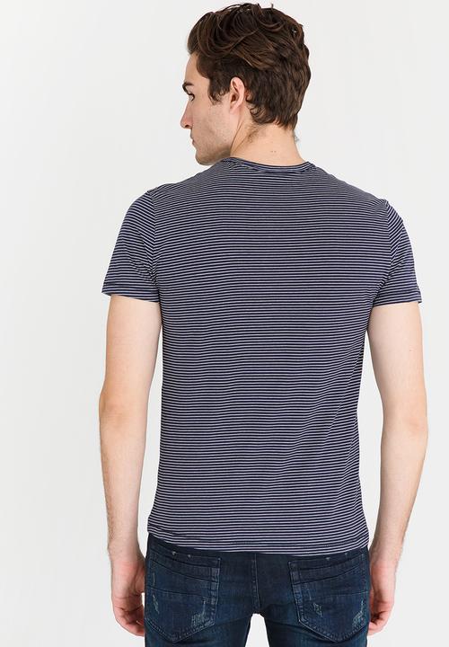 POLO - Fine Stripe T Shirt Navy