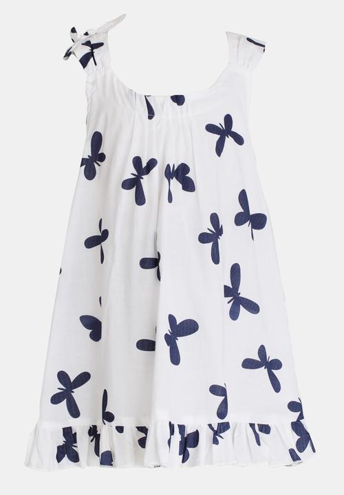 Pop Candy - Butterfly Print Dress White