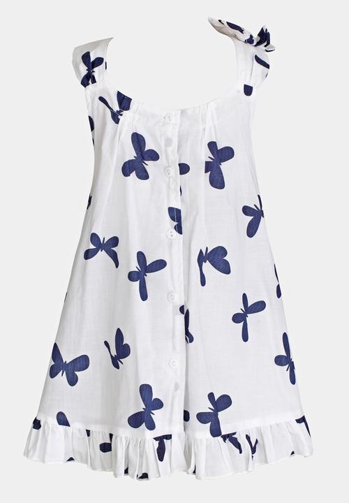 Pop Candy - Butterfly Print Dress White