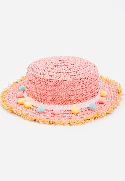 Pop Candy - Straw Fedora Pale Pink