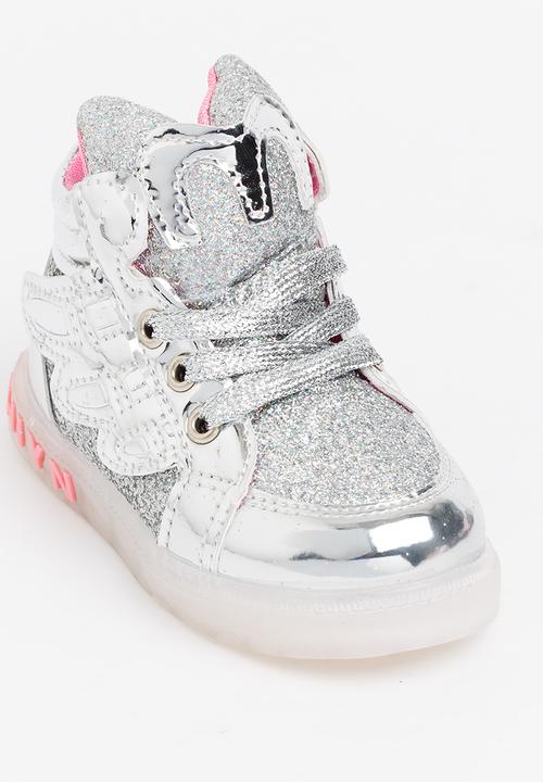 Pop Candy - Light Up Hi Tops Silver