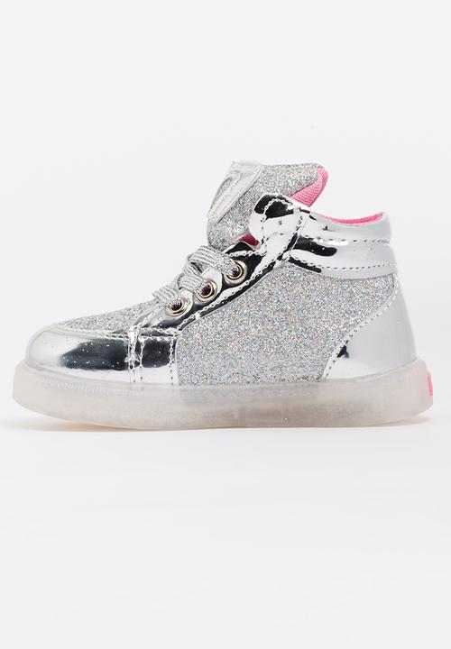 Pop Candy - Light Up Hi Tops Silver