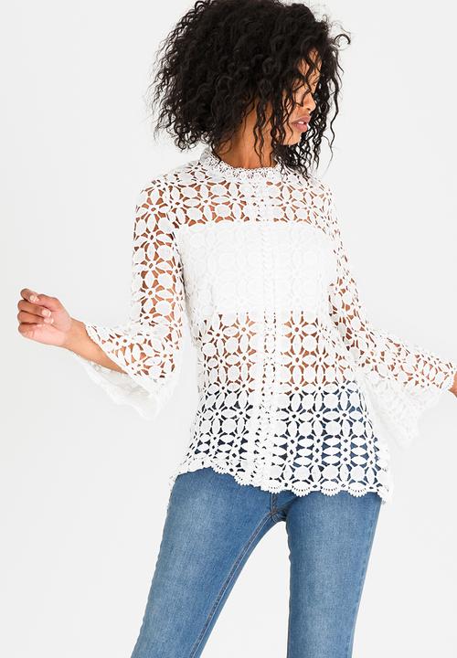 Revenge - Lace Detail Top White