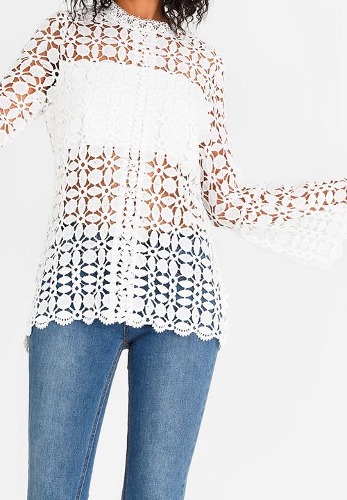 Revenge - Lace Detail Top White