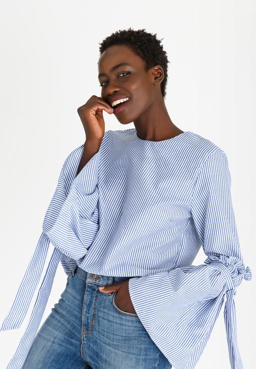 STYLE REPUBLIC - Tie Detail Sleeve Blouse Multi-colour