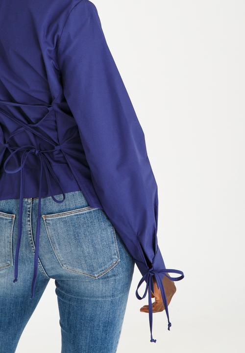 STYLE REPUBLIC - Back Lace-up Shirt Navy