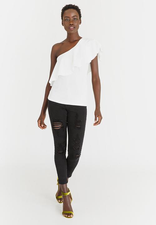 STYLE REPUBLIC - One Shoulder Top Off White