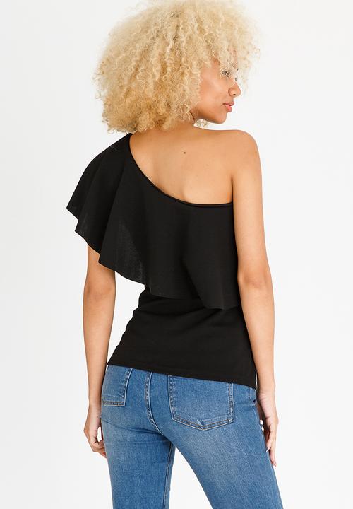 STYLE REPUBLIC - One Shoulder Top Black