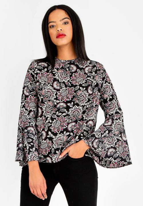 edit - Loose fit bell sleeves blouse - multi