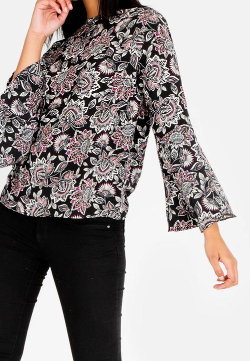 edit - Loose fit bell sleeves blouse - multi