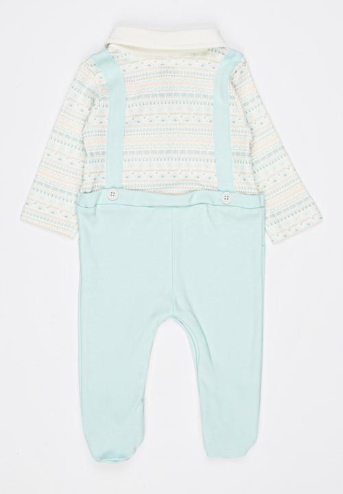 Baby Corner - Bow Tie Sleepsuit - Tribal Multi-colour