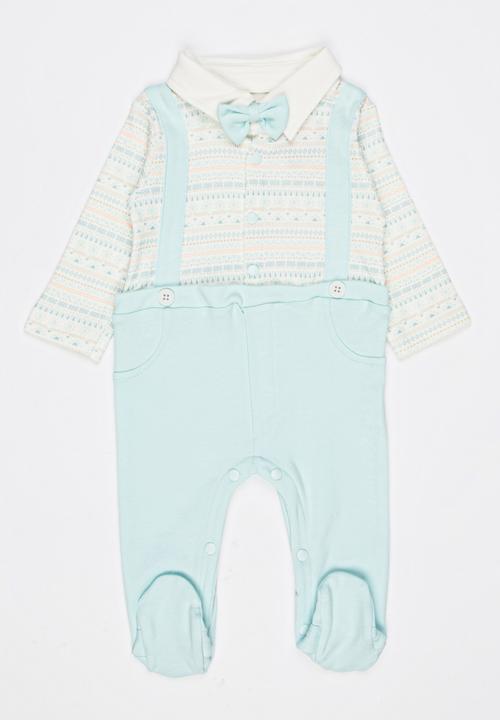 Baby Corner - Bow Tie Sleepsuit - Tribal Multi-colour