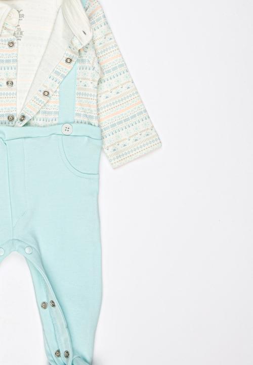Baby Corner - Bow Tie Sleepsuit - Tribal Multi-colour