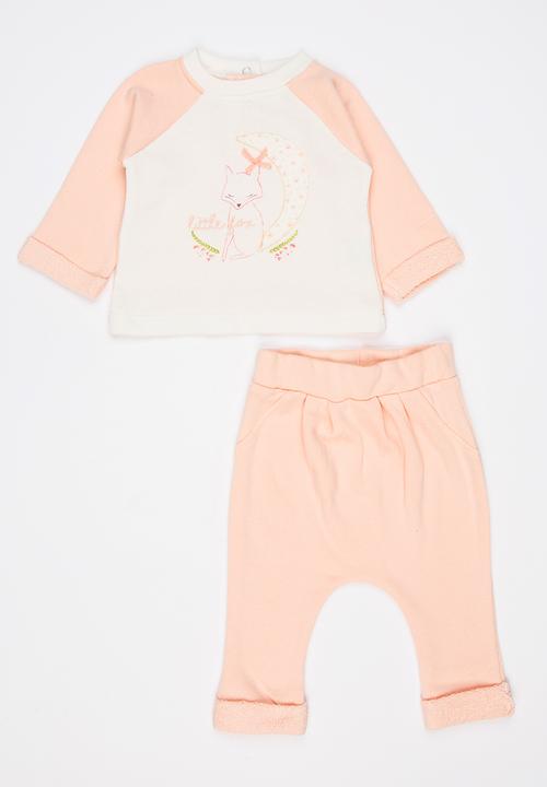 Baby Corner - French Terry Harem Pants Set Multi-colour