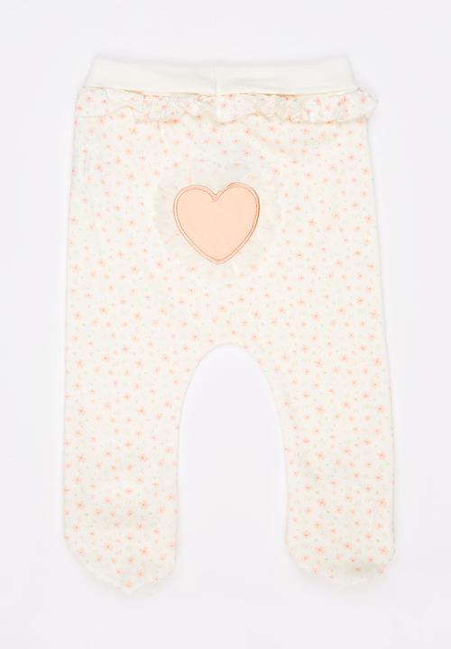 Baby Corner - Frilly Footed Pants Cream