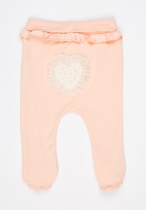 Baby Corner - Frilly Footed Pants Peach