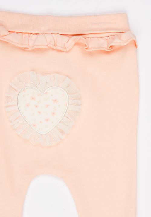 Baby Corner - Frilly Footed Pants Peach