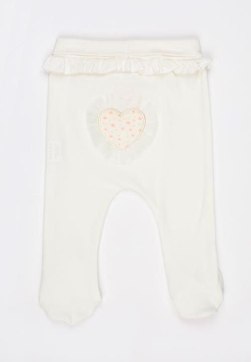 Baby Corner - Frilly Footed Pants Cream