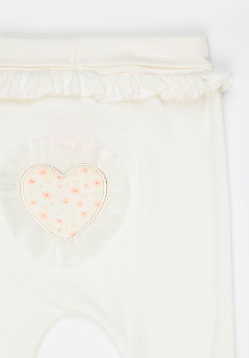 Baby Corner - Frilly Footed Pants Cream