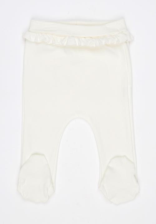 Baby Corner - Frilly Footed Pants Cream