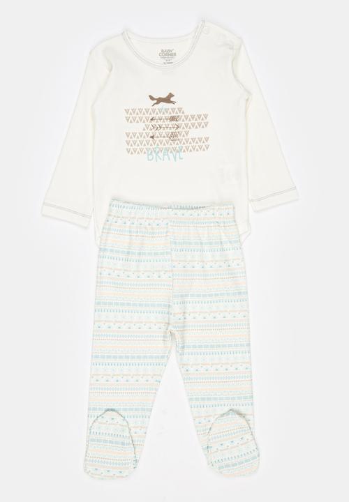 Baby Corner - Footed Pants Set Multi-colour