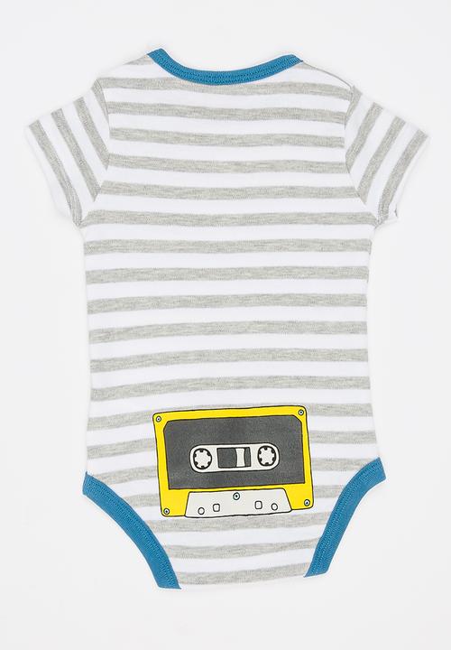 Soobe - Short Sleeve Printed  Bodysuit Grey