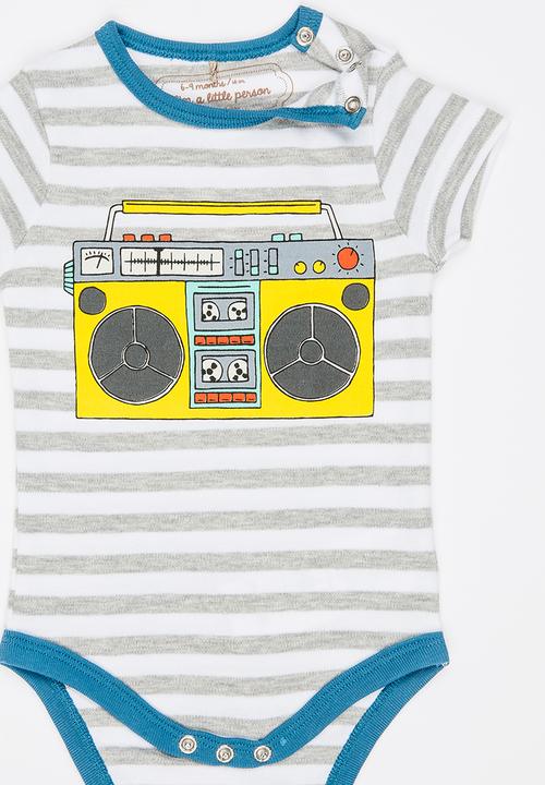 Soobe - Short Sleeve Printed  Bodysuit Grey
