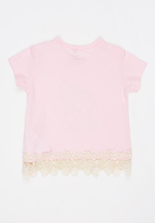 Soobe - Short Sleeve Printed  Tee Pale Pink