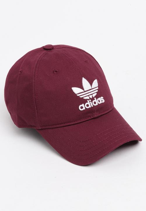 burgundy adidas cap