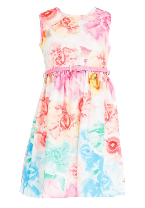 Twin Clothing - Floral Stripe Dress Multi-colour
