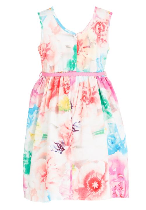 Twin Clothing - Floral Stripe Dress Multi-colour