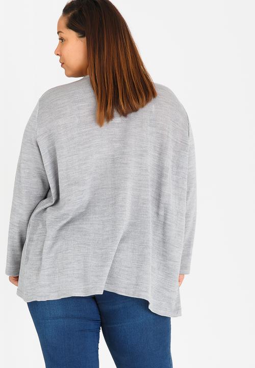 edit Plus - Overlap Cardi Grey