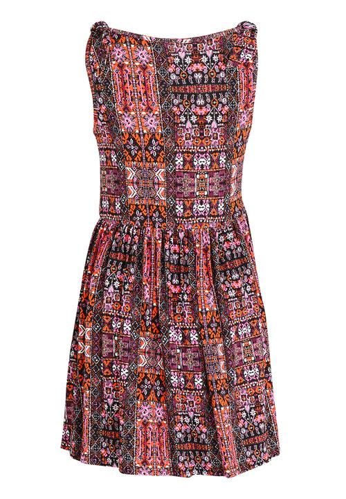 Rebel Republic - Mid Waist Dress Shoulder Bow Multi-colour