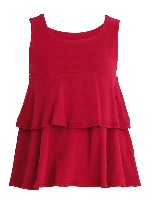 Rebel Republic - Frill Top Burgundy