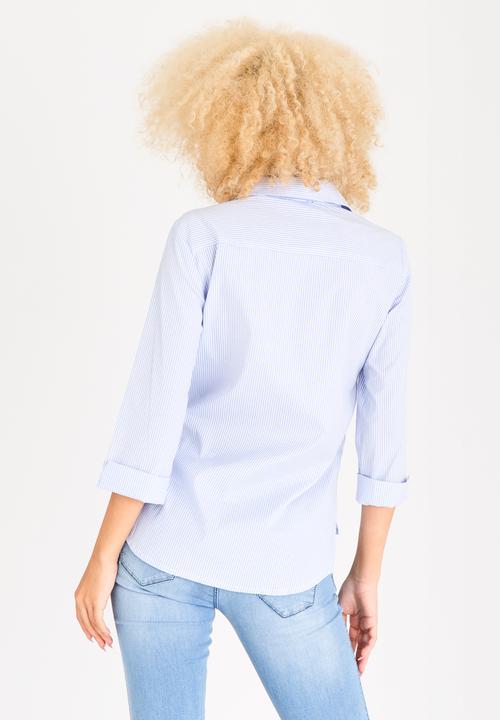 SISSY BOY - Summer Heights Embroidered Shirt Blue and White