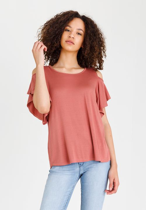edit - Cold-shoulder Top Pale Pink