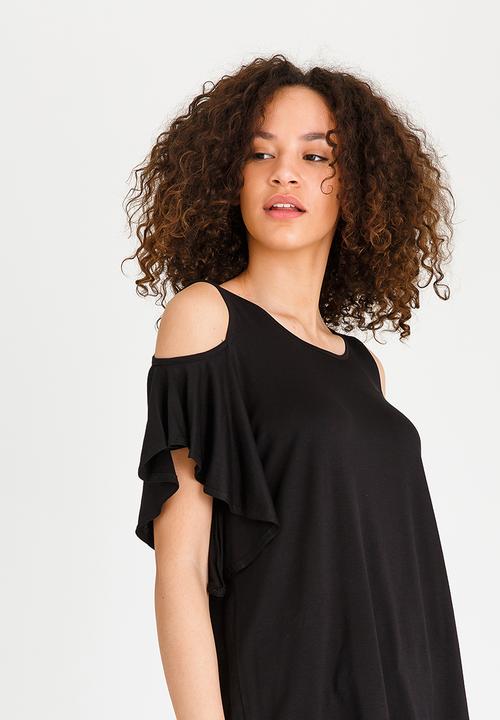 edit - Cold-shoulder Top Black