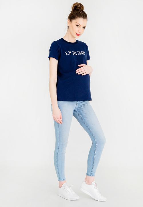 edit Maternity - Le Bump Slogan T-shirt Navy