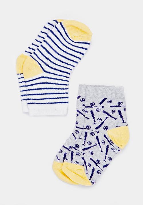 MINOTI - 2 Pack Baseball detail Ankle Socks Multi-colour